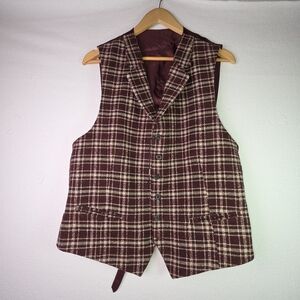 Suitsupply Pure Wool Plaid Vest  Tailored Check Waistcoat — Men’s Size M